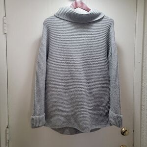 Pilcro Ribbed Gray Cowl Neck Sweater